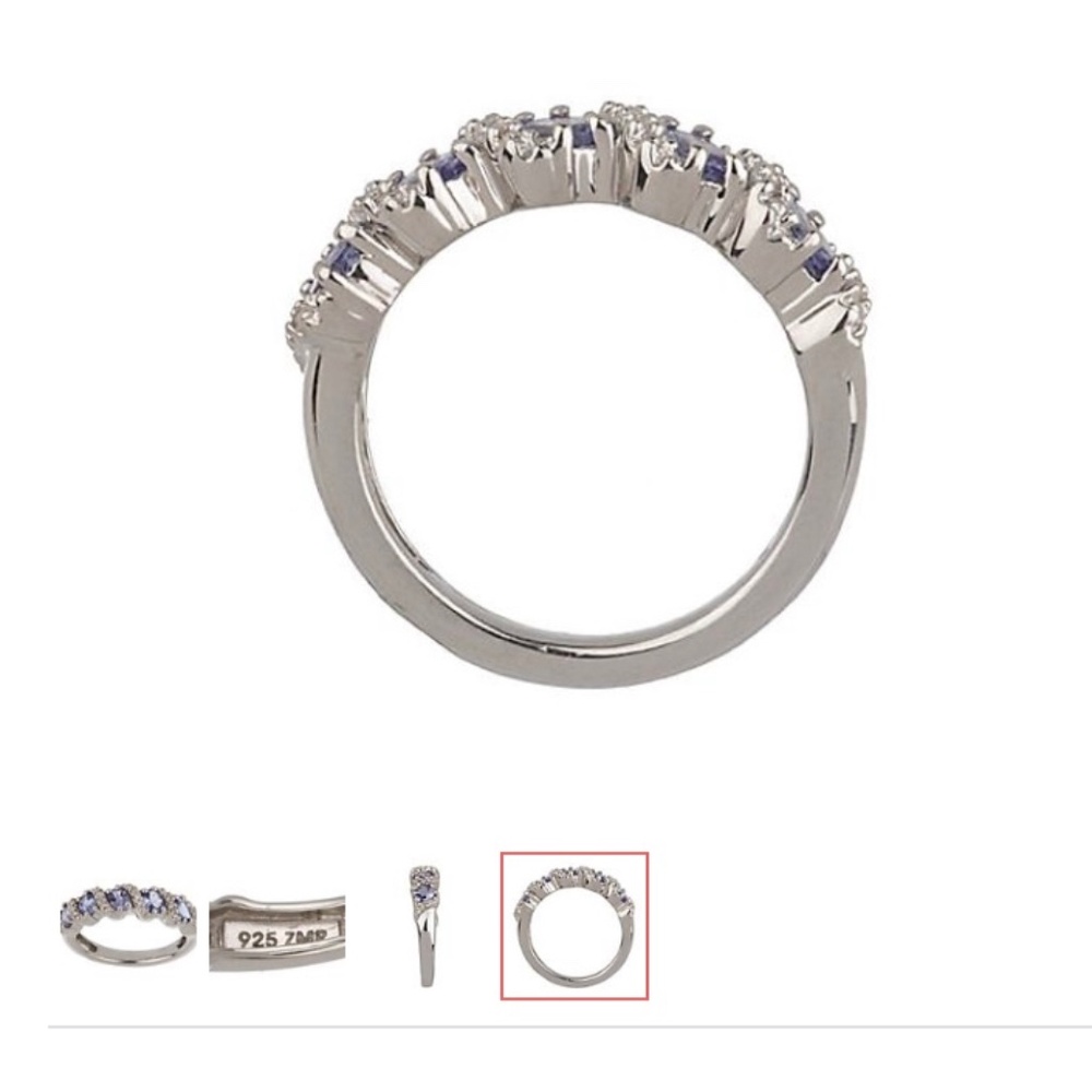 Sterling 0.65 Carat Weight Tanzanite & Diamond Accent Ring/Size 6/NEW! - Picture 3 of 6
